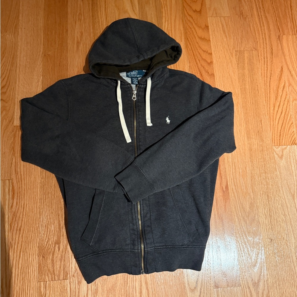 Ralph Lauren Men's Dark Gray Zip-Up Sweater